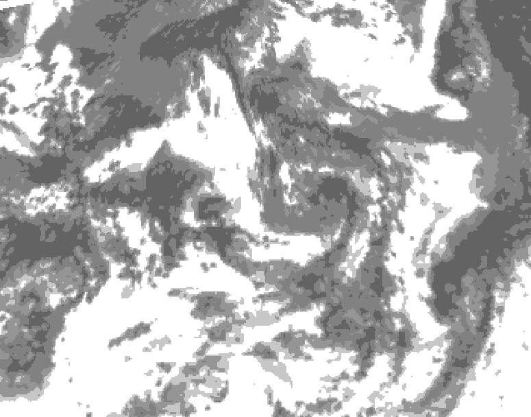 GDPS total cloud 120 hour forecast chart for Canada based on 2026/07/22 1200Z data