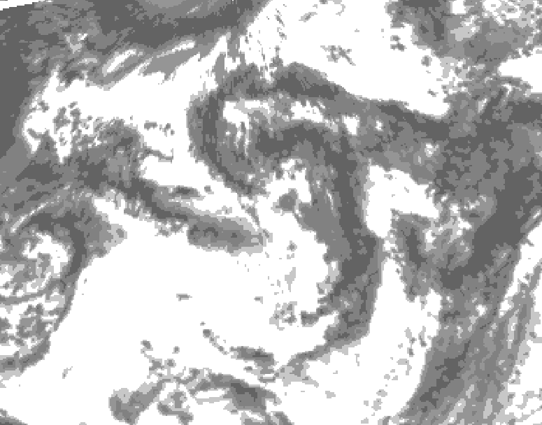 GDPS total cloud 222 hour forecast chart for Canada based on 2026/07/22 1200Z data