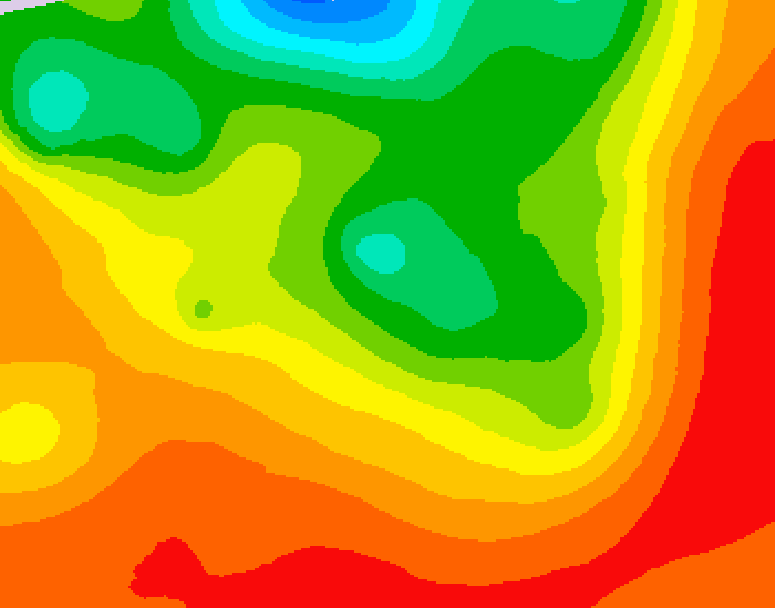 GDPS 500 millibar geopotential height 012 hour forecast chart for Canada based on 2026/07/23 0000Z data