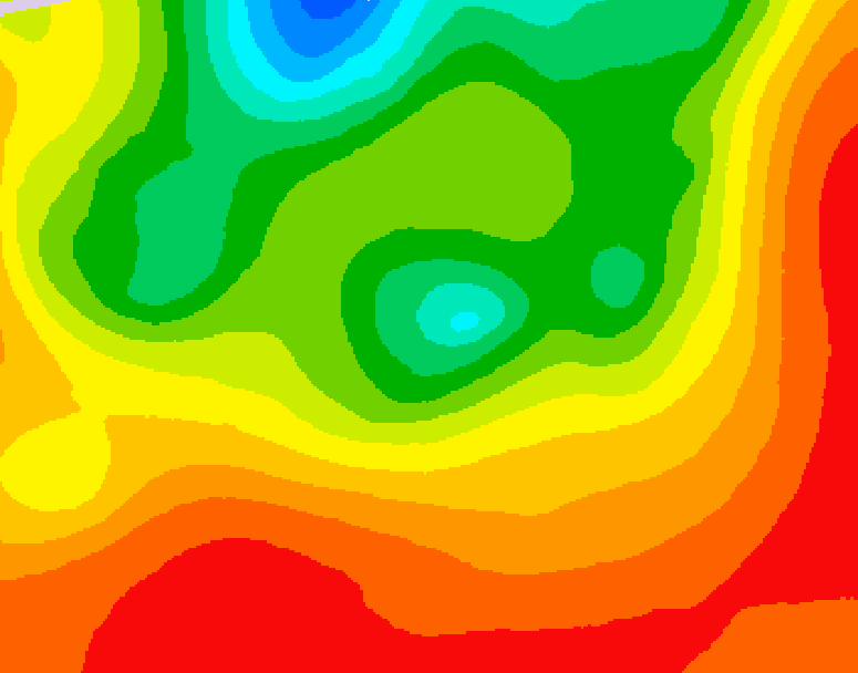 GDPS 500 millibar geopotential height 030 hour forecast chart for Canada based on 2026/07/23 1200Z data