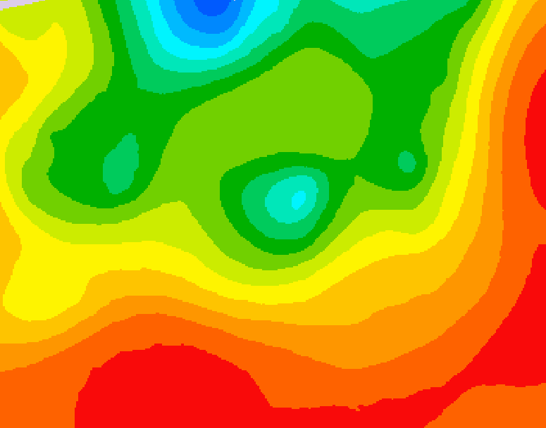 GDPS 500 millibar geopotential height 036 hour forecast chart for Canada based on 2026/07/23 1200Z data