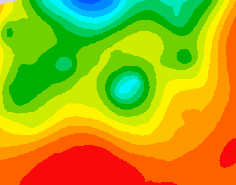 GDPS 500 millibar geopotential height 054 hour forecast chart for Canada based on 2026/07/23 1200Z data