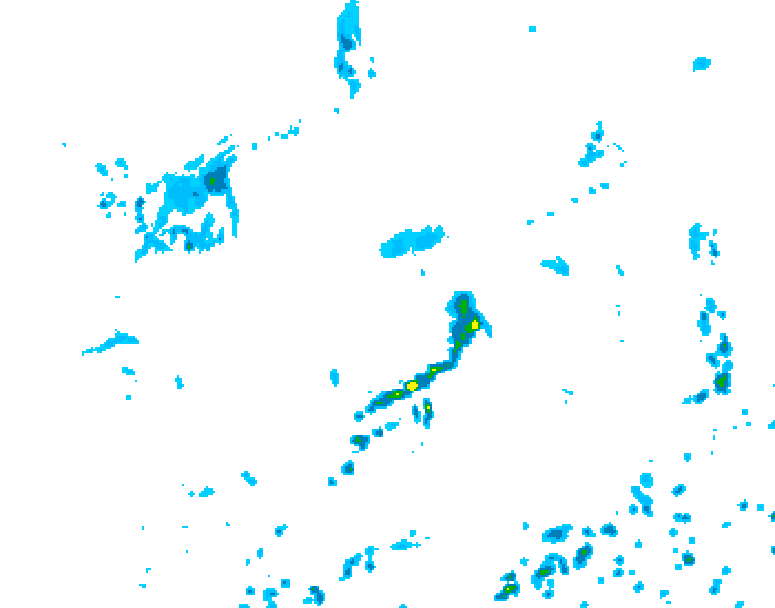GDPS precipitation 036 hour forecast chart for Canada based on 2026/07/23 1200Z data