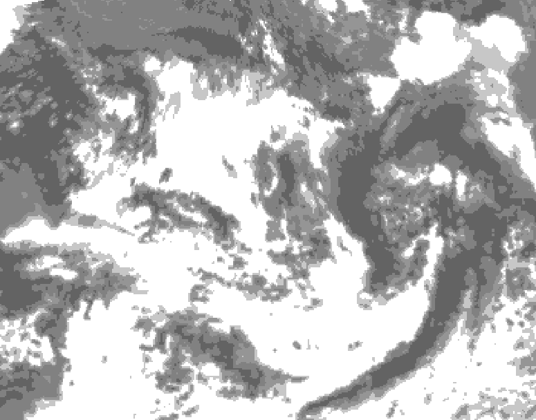 GDPS total cloud 012 hour forecast chart for Canada based on 2026/07/23 0000Z data