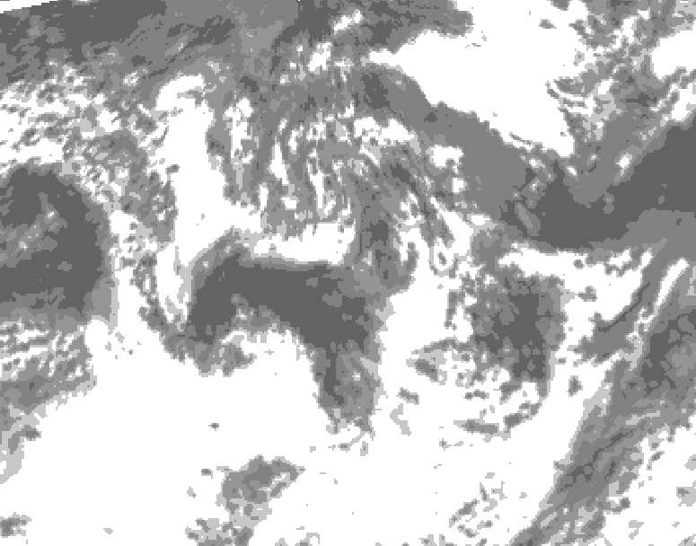 GDPS total cloud 240 hour forecast chart for Canada based on 2026/07/23 0000Z data