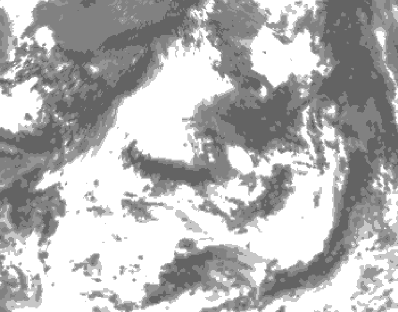 GDPS total cloud 018 hour forecast chart for Canada based on 2026/07/23 1200Z data