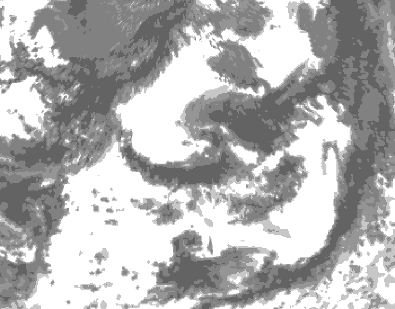 GDPS total cloud 024 hour forecast chart for Canada based on 2026/07/23 1200Z data
