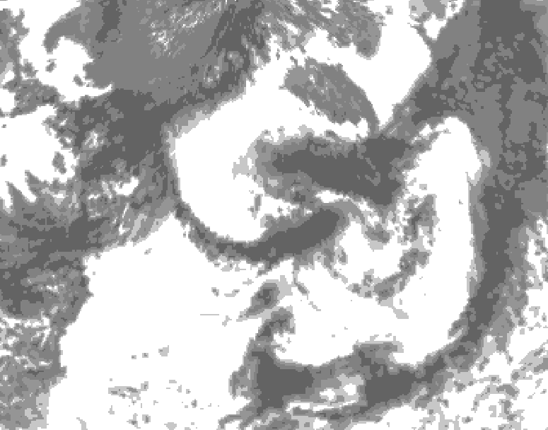 GDPS total cloud 030 hour forecast chart for Canada based on 2026/07/23 1200Z data