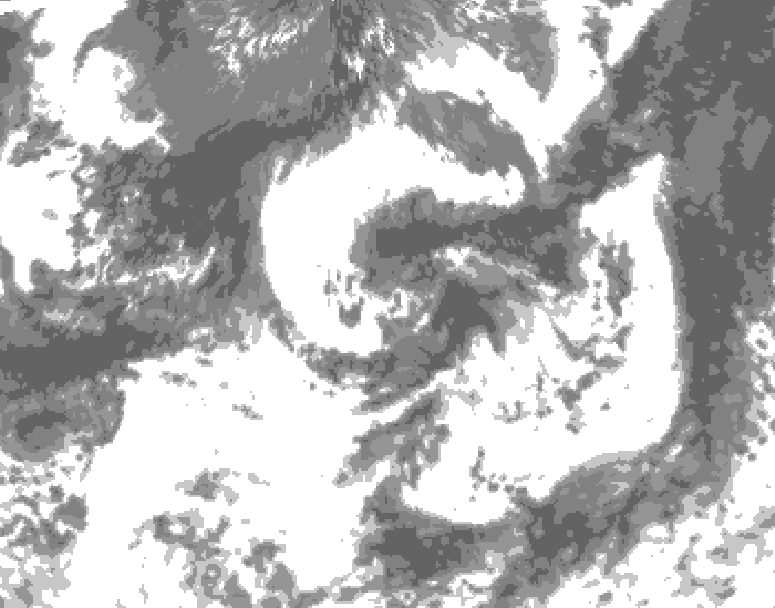 GDPS total cloud 036 hour forecast chart for Canada based on 2026/07/23 1200Z data