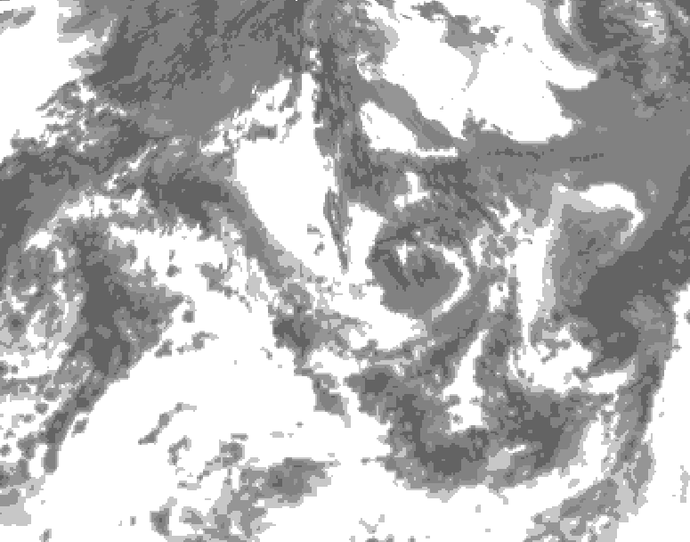 GDPS total cloud 114 hour forecast chart for Canada based on 2026/07/23 1200Z data