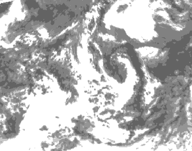 GDPS total cloud 138 hour forecast chart for Canada based on 2026/07/23 1200Z data