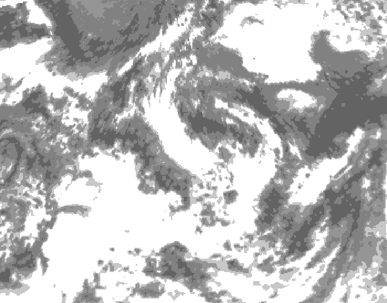 GDPS total cloud 150 hour forecast chart for Canada based on 2026/07/23 1200Z data