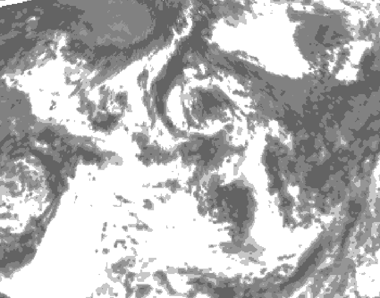 GDPS total cloud 192 hour forecast chart for Canada based on 2026/07/23 1200Z data