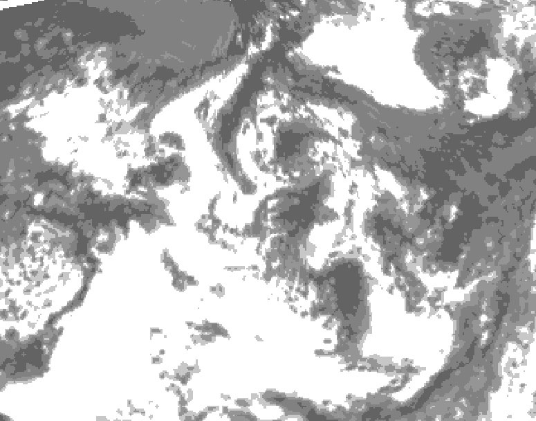 GDPS total cloud 198 hour forecast chart for Canada based on 2026/07/23 1200Z data