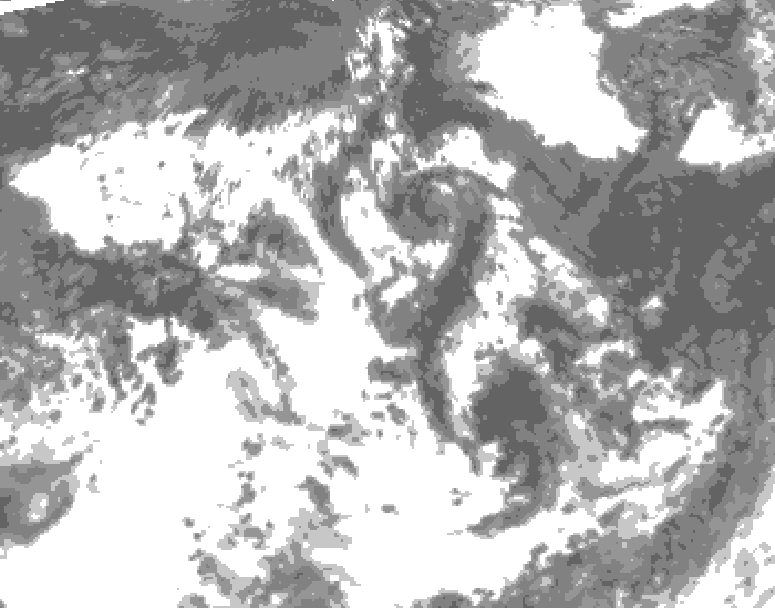 GDPS total cloud 210 hour forecast chart for Canada based on 2026/07/23 1200Z data