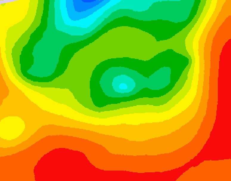 GDPS 500 millibar geopotential height 012 hour forecast chart for Canada based on 2026/07/24 0000Z data