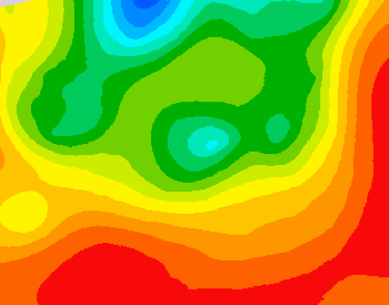 GDPS 500 millibar geopotential height 006 hour forecast chart for Canada based on 2026/07/24 1200Z data
