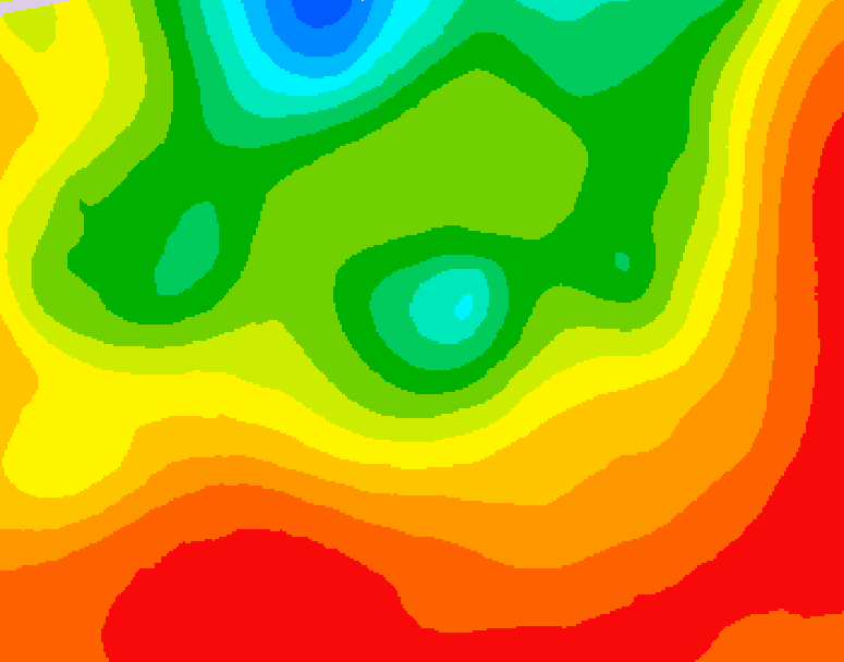 GDPS 500 millibar geopotential height 012 hour forecast chart for Canada based on 2026/07/24 1200Z data