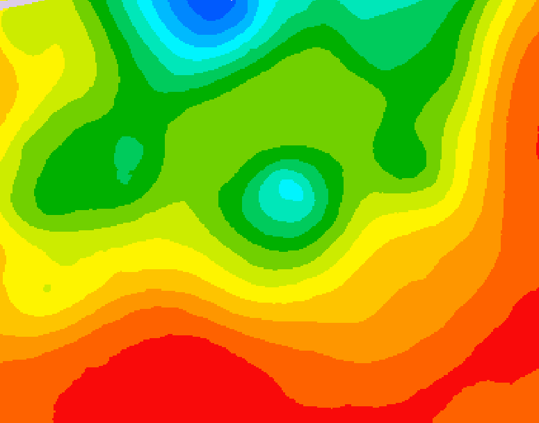 GDPS 500 millibar geopotential height 018 hour forecast chart for Canada based on 2026/07/24 1200Z data