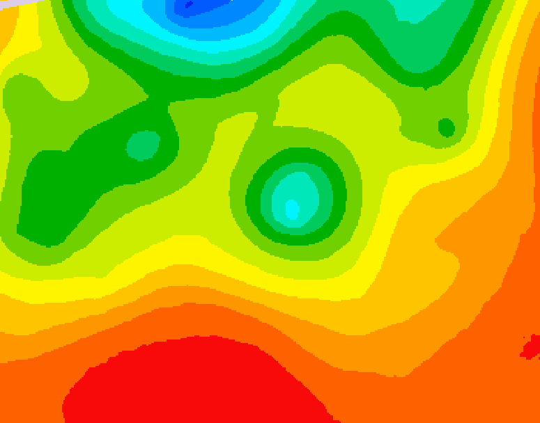GDPS 500 millibar geopotential height 036 hour forecast chart for Canada based on 2026/07/24 1200Z data