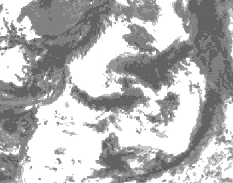 GDPS total cloud 012 hour forecast chart for Canada based on 2026/07/24 0000Z data