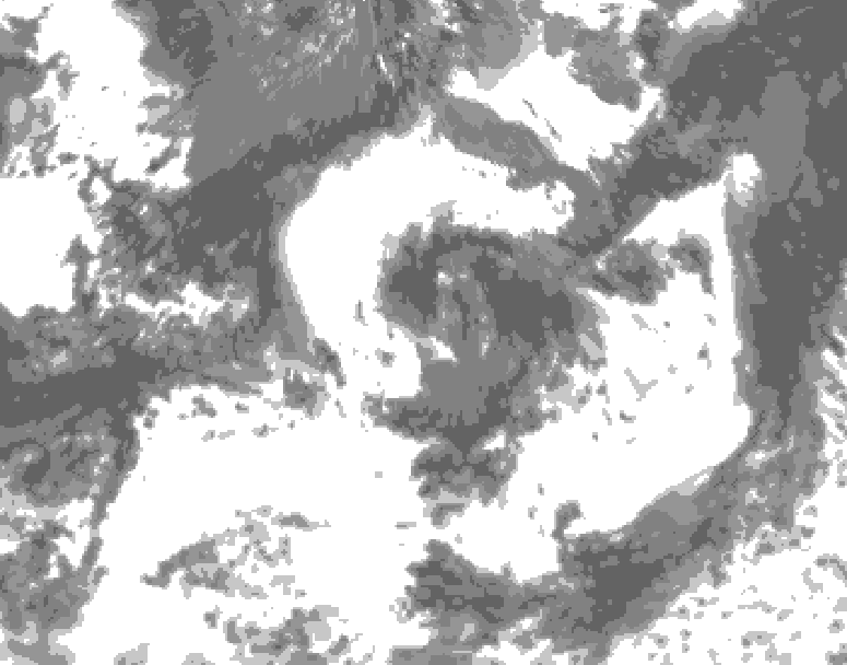 GDPS total cloud 018 hour forecast chart for Canada based on 2026/07/24 1200Z data