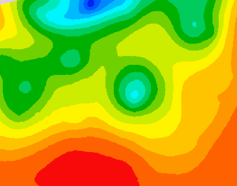 GDPS 500 millibar geopotential height 036 hour forecast chart for Canada based on 2026/07/25 0000Z data