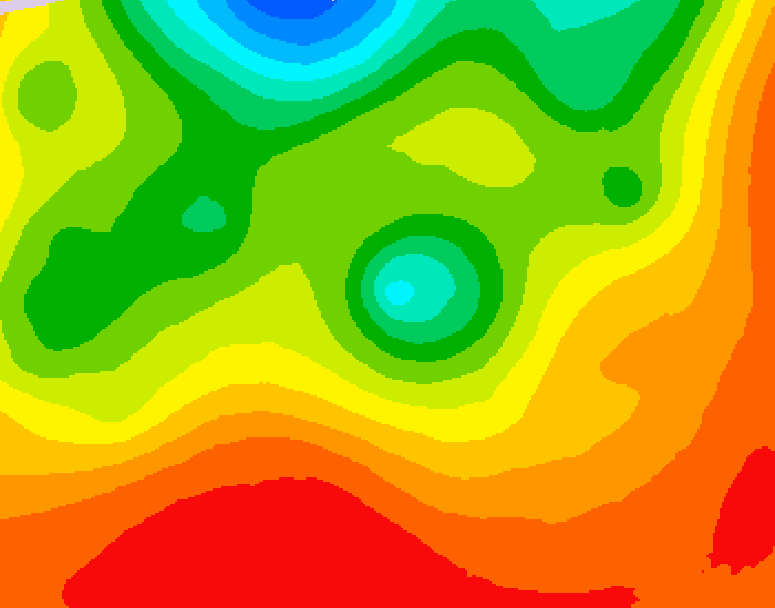 GDPS 500 millibar geopotential height 006 hour forecast chart for Canada based on 2026/07/25 1200Z data