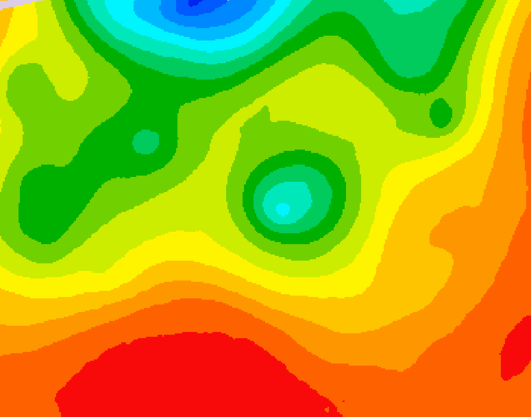 GDPS 500 millibar geopotential height 012 hour forecast chart for Canada based on 2026/07/25 1200Z data