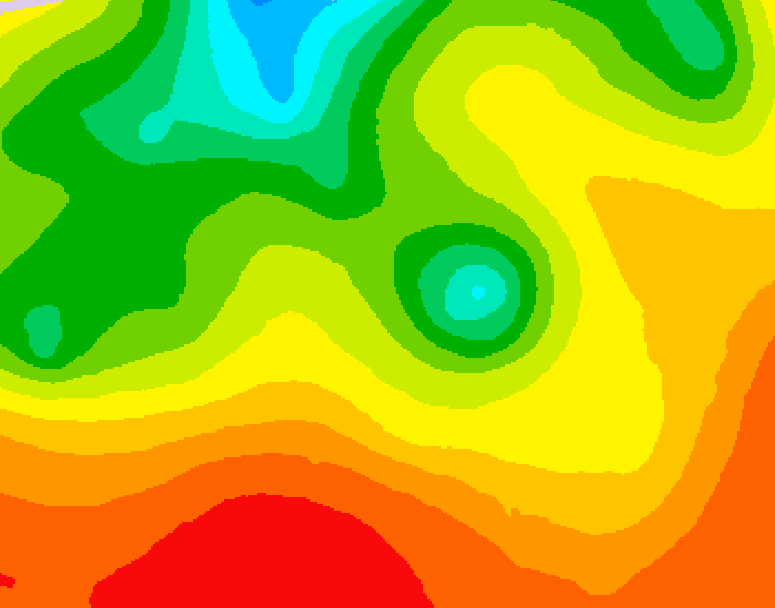 GDPS 500 millibar geopotential height 054 hour forecast chart for Canada based on 2026/07/25 1200Z data