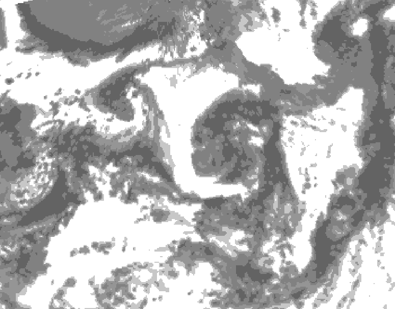 GDPS total cloud 036 hour forecast chart for Canada based on 2026/07/25 0000Z data