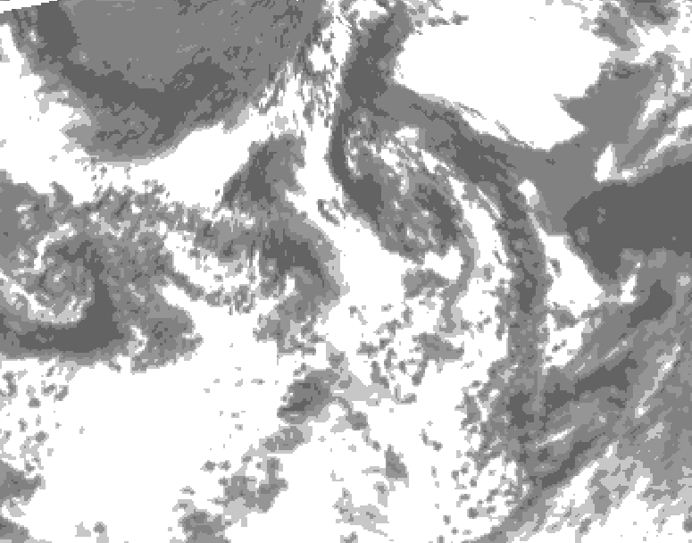 GDPS total cloud 120 hour forecast chart for Canada based on 2026/07/25 0000Z data