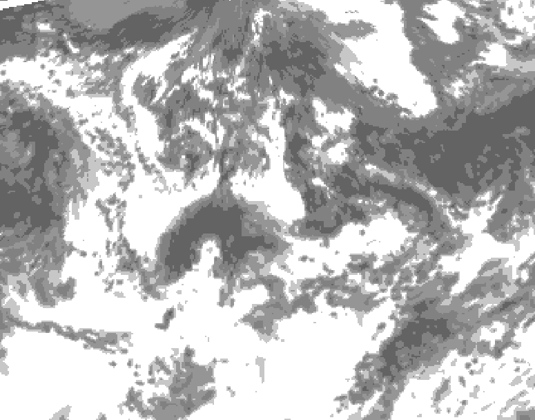 GDPS total cloud 216 hour forecast chart for Canada based on 2026/07/25 0000Z data
