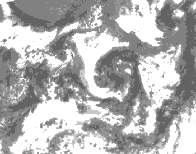 GDPS total cloud 024 hour forecast chart for Canada based on 2026/07/25 1200Z data