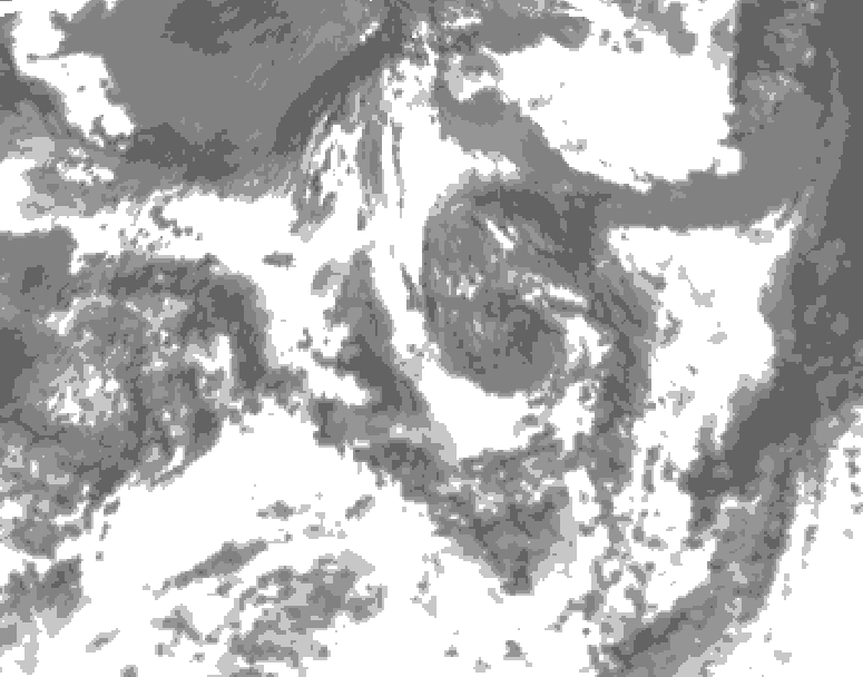 GDPS total cloud 042 hour forecast chart for Canada based on 2026/07/25 1200Z data