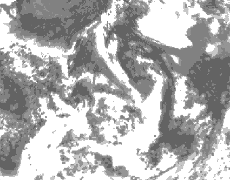 GDPS total cloud 096 hour forecast chart for Canada based on 2026/07/25 1200Z data