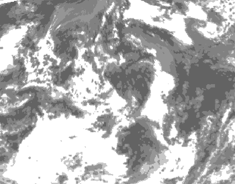 GDPS total cloud 144 hour forecast chart for Canada based on 2026/07/25 1200Z data