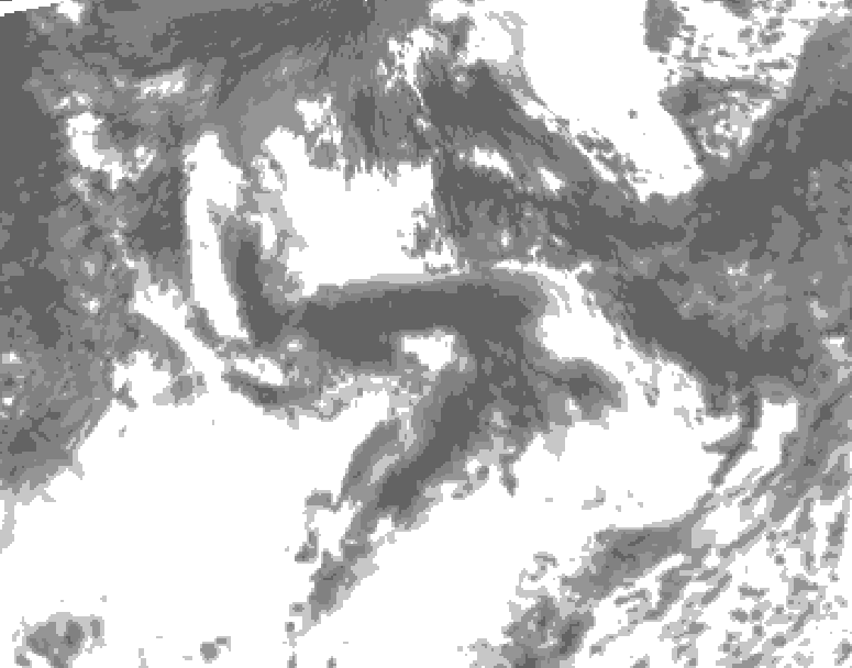 GDPS total cloud 222 hour forecast chart for Canada based on 2026/07/25 1200Z data