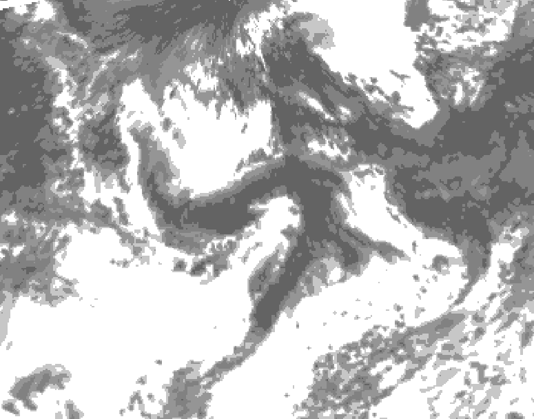 GDPS total cloud 228 hour forecast chart for Canada based on 2026/07/25 1200Z data