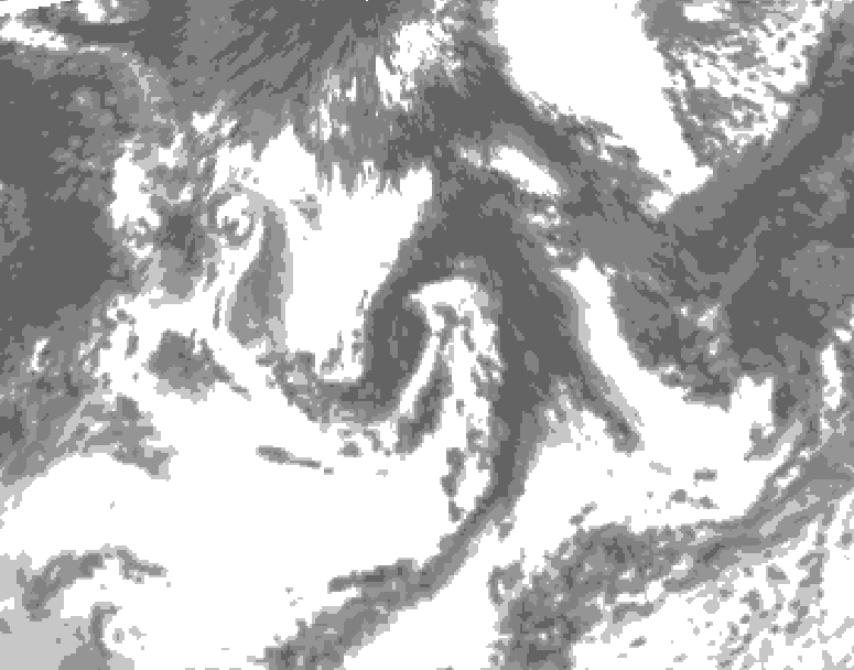 GDPS total cloud 240 hour forecast chart for Canada based on 2026/07/25 1200Z data