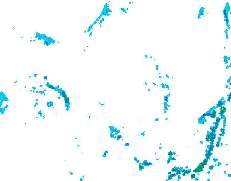 GDPS precipitation 018 hour forecast chart for Canada based on 2026/07/26 1200Z data