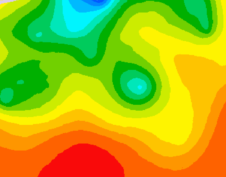 GDPS 500 millibar geopotential height 012 hour forecast chart for Canada based on 2026/07/27 0000Z data