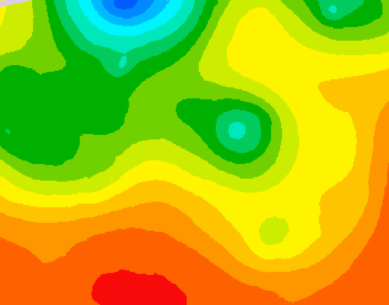 GDPS 500 millibar geopotential height 036 hour forecast chart for Canada based on 2026/07/27 1200Z data