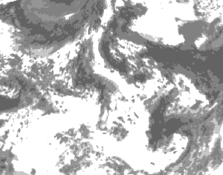 GDPS total cloud 072 hour forecast chart for Canada based on 2026/07/27 0000Z data