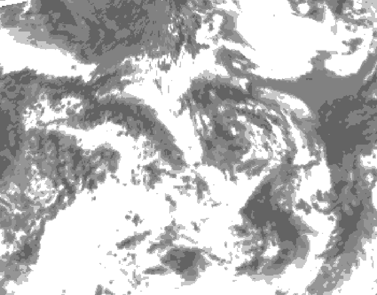 GDPS total cloud 030 hour forecast chart for Canada based on 2026/07/27 1200Z data