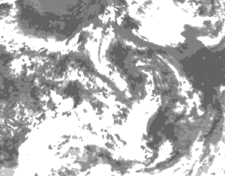 GDPS total cloud 042 hour forecast chart for Canada based on 2026/07/27 1200Z data
