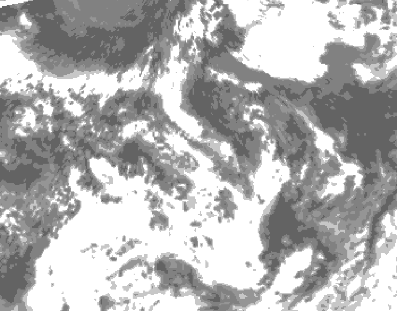 GDPS total cloud 048 hour forecast chart for Canada based on 2026/07/27 1200Z data
