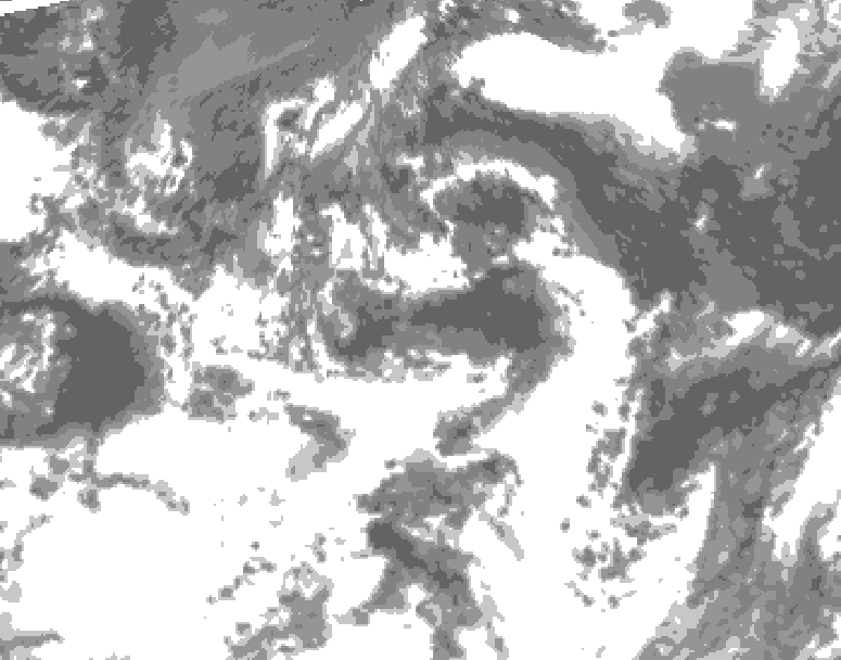 GDPS total cloud 084 hour forecast chart for Canada based on 2026/07/27 1200Z data