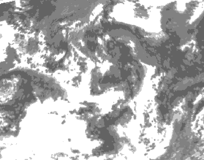 GDPS total cloud 096 hour forecast chart for Canada based on 2026/07/27 1200Z data
