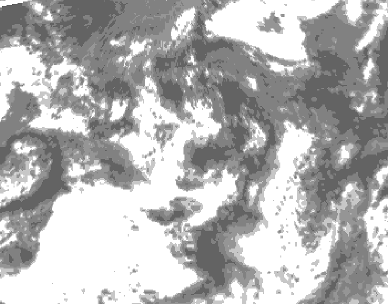 GDPS total cloud 102 hour forecast chart for Canada based on 2026/07/27 1200Z data